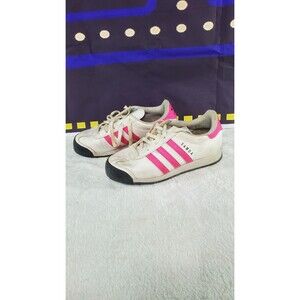 Adidas Kids Originals Samoa G47676 White Pink Running Shoes Sneakers 2 1/2